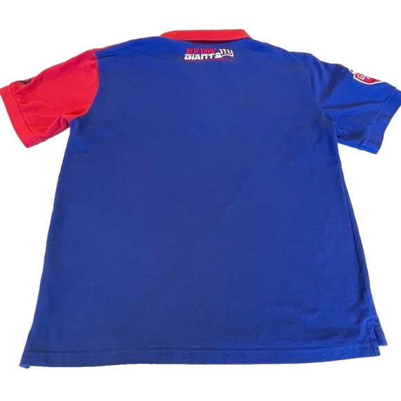 NFL Team Apparel New York Giants Men's Colorblock Polo Shirt; Size Large - Picture 2 of 7